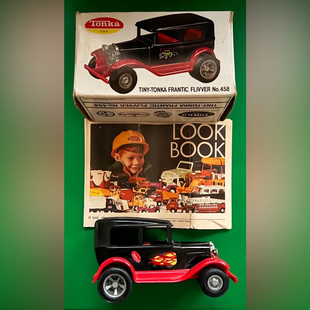 A 1930’s Ford; Tiny Tonka No. 458 Frantic Flivver die-cast toy car.